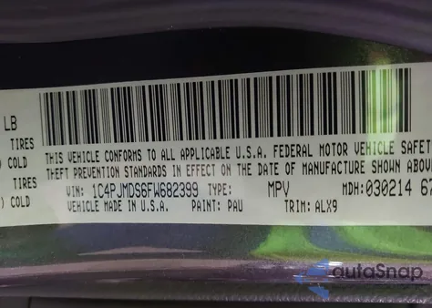 2015 Jeep Cherokee Limited z USA, uszkodzony, nr VIN 1C4PJMDS6FW682399